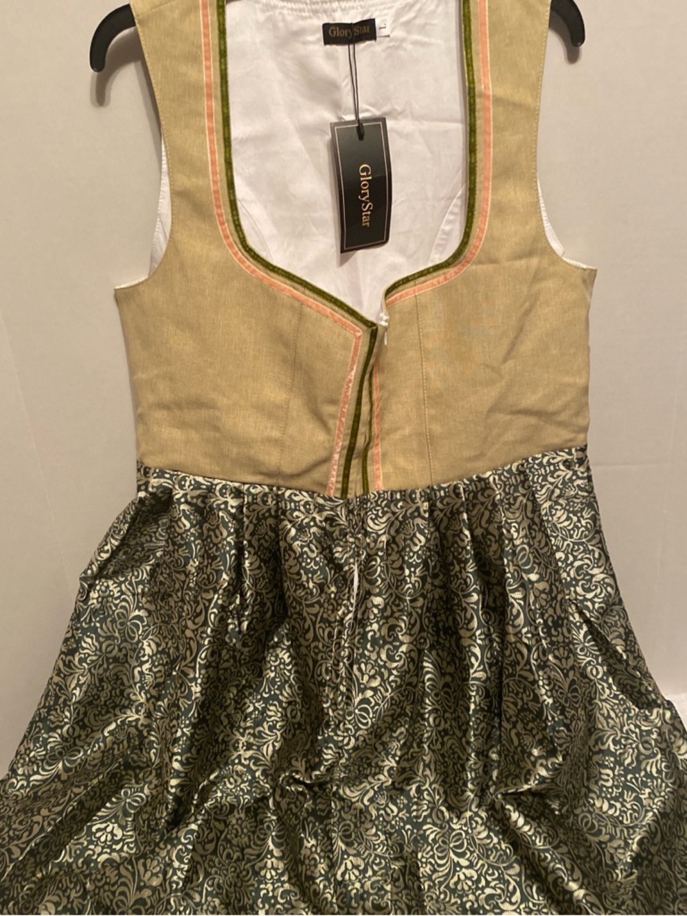 Frye Green and Gold Girls' Sleeveless Formal Dress